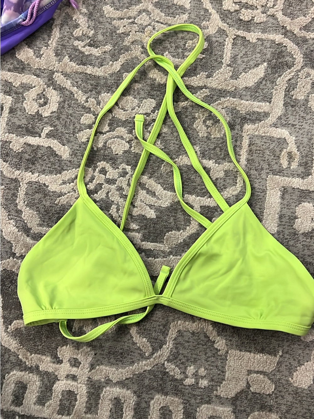 Jolyn Clothing Neon Lime Triangle Bikini Top